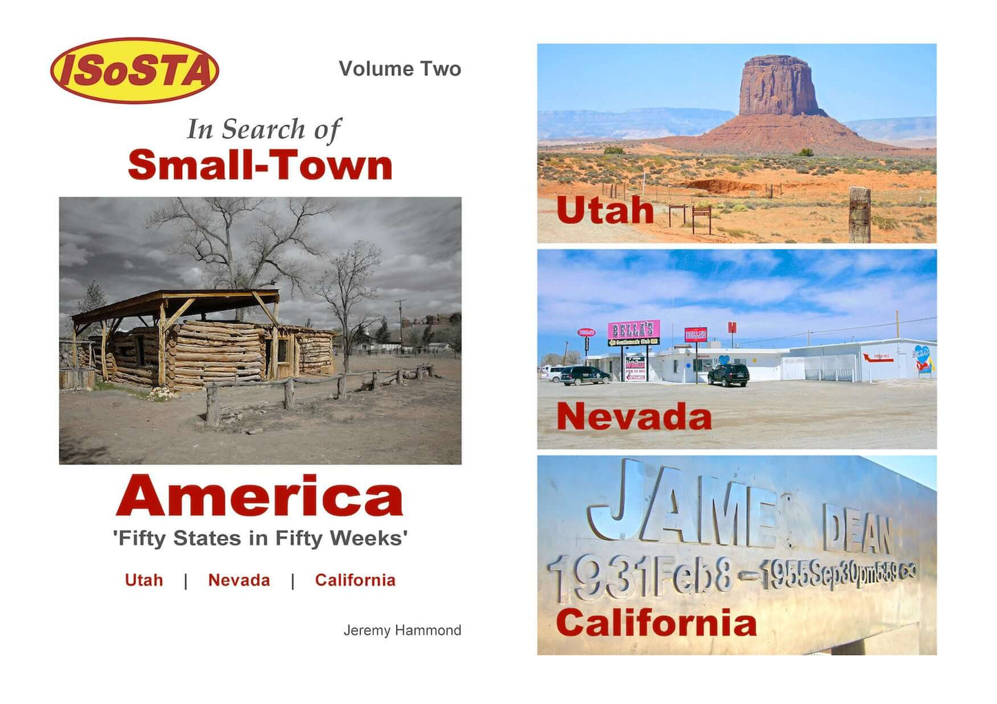 In Search of Small town America: Volume 2 cover featuring photographs of Utah, Nevada and California.