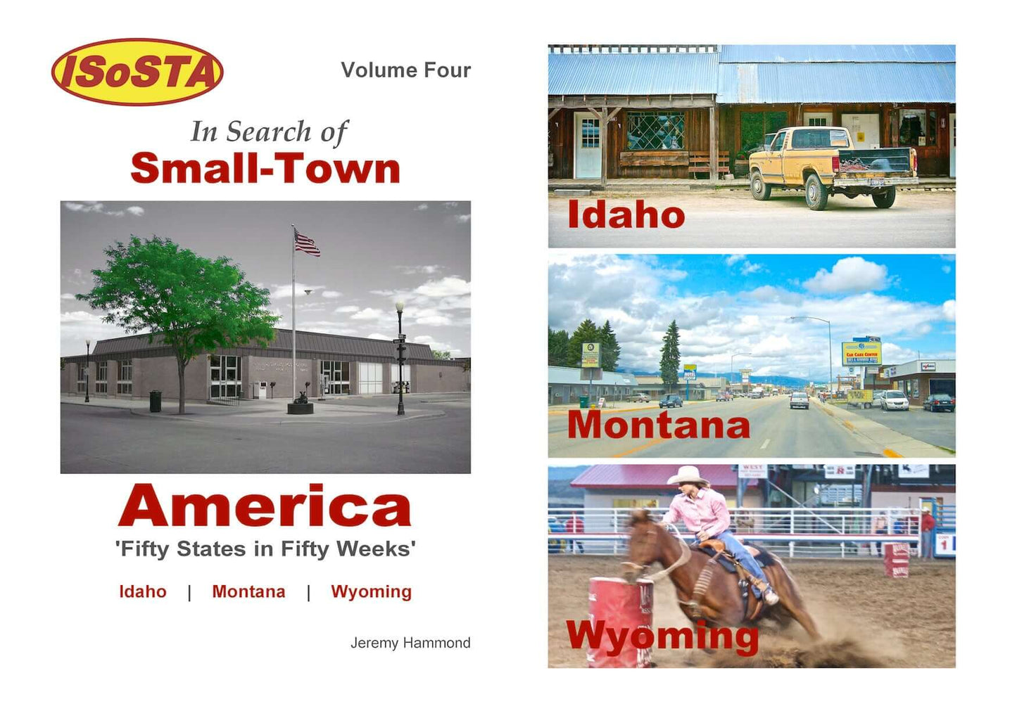 In Search of Small town America: Volume 4 cover featuring photographs of Idaho, Montana and Wyoming.