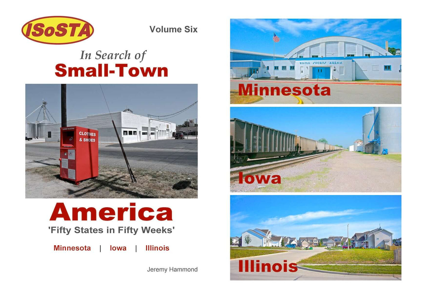 In Search of Small town America: Volume 6 cover featuring photographs of Minnesota, Iowa and Illinois.